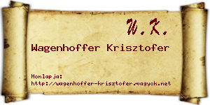 Wagenhoffer Krisztofer névjegykártya