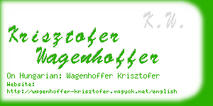 krisztofer wagenhoffer business card